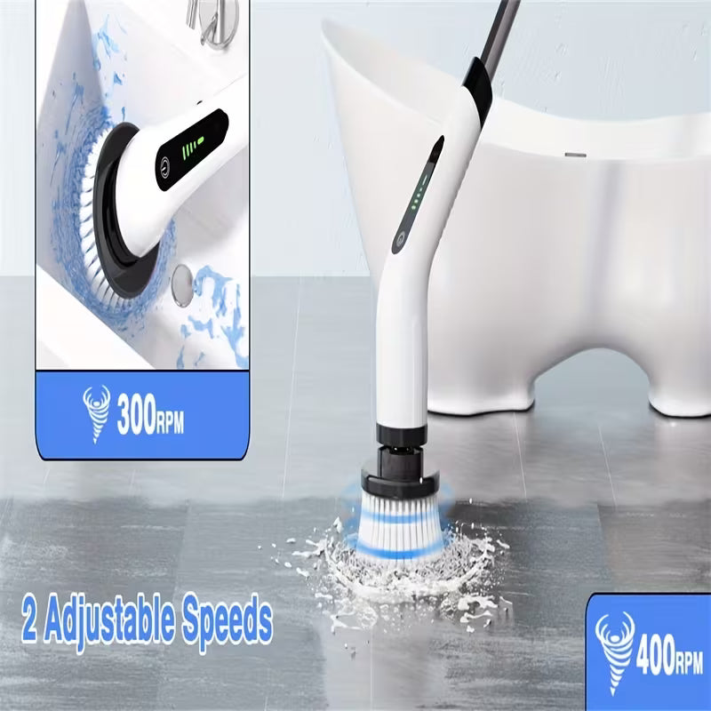 2026 Upgraded Electric Spin Scrubber,Rechargeable Electric Spin Scrubber – 7 Brush Heads with Adjustable Extension Handle