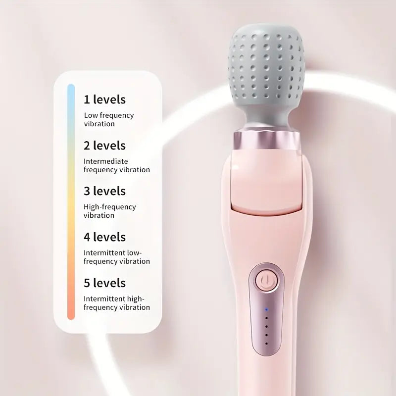 2026 Foldable Vibration Massager – Rechargeable Handheld Massage Wand with 5 Speeds for Neck, Back, Legs & Waist